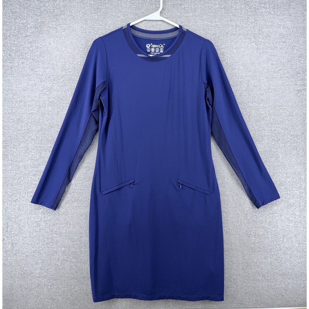 Ibkul Golf Dress Women Size Small Blue UPF 50 Long Sleeve Tennis